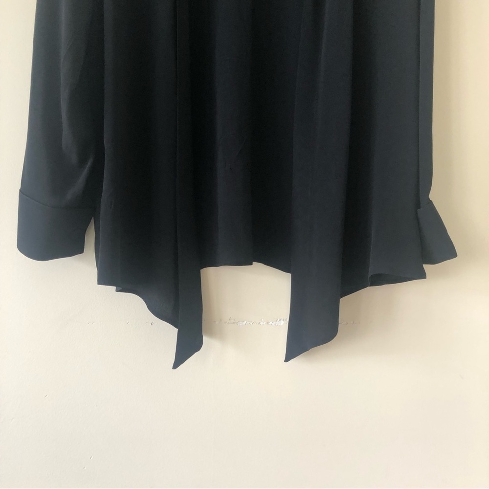 Emporio Armani Black Silk Blend Open Front Collared Cardigan size 38/8 - Picture 7 of 11